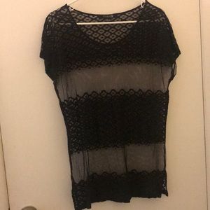 Forever 21 black lace sheer top
